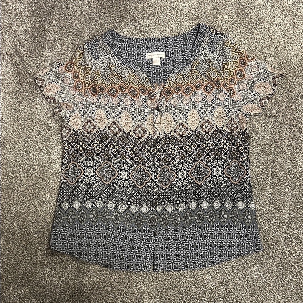Christopher & Banks Multicolor Patterned Blouse size XL